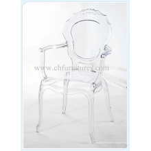 Chaise élégante transparente PC / chaise en plastique avec bras pour la maison (YC-P31)